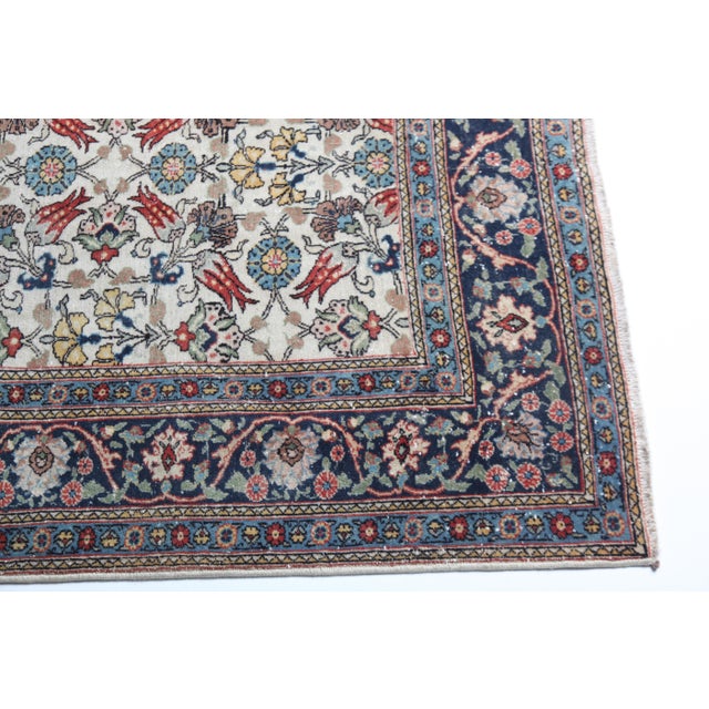 Late 20th Century Vintage Turkish Hereke Rug, Hand-Knotted Fine Wool on Cotton With All-Over Traditional Motifs -6' 5'' X 8' 9'' For Sale - Image 5 of 14