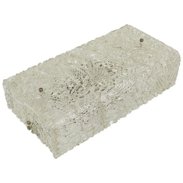 Square Textured Glass Flush Mount or Sconce attributed to J. T. Kalmar for Kalmar, Austria, 1950s For Sale - Image 11 of 11