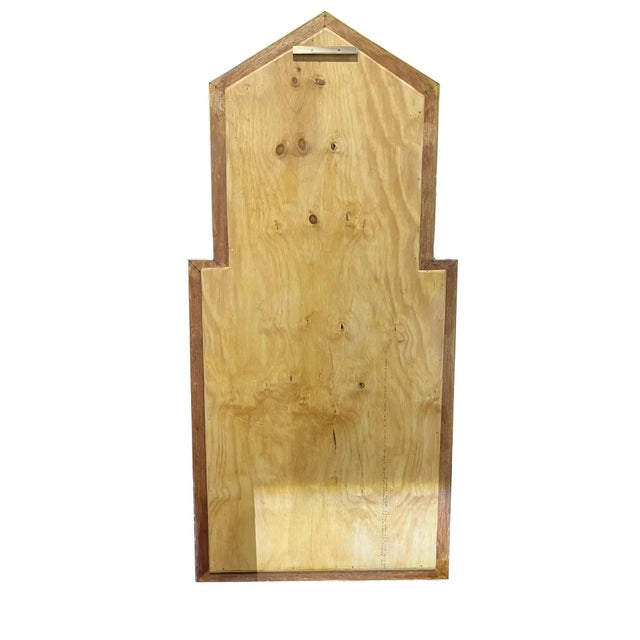 Italian Gabriella Crespi Style Midcentury Design Full Length Wood Floor Mirror For Sale - Image 9 of 12