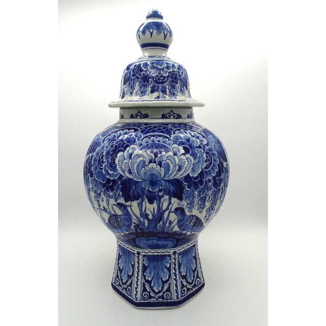 jar is painted by Veldhuis who painted for the Porceleyne fles during the period of 1946 until 1952. Jar is dated 1950...