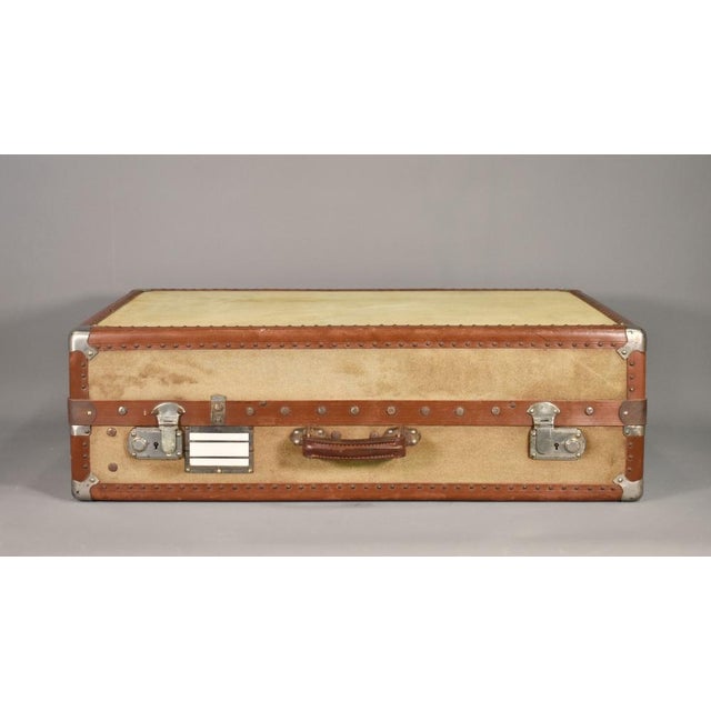 French Antique Steamer Trunk Suitcase, 1920s For Sale - Image 15 of 16