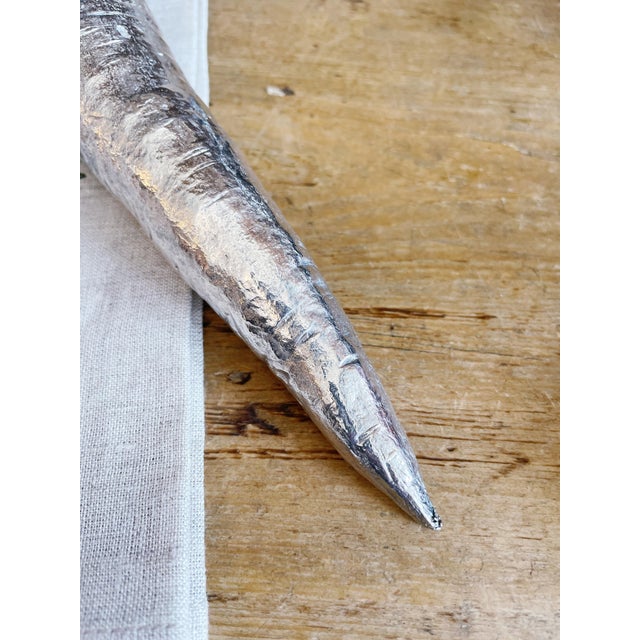Mid-Century Modern Vintage Maitland-Smith Silvered Bronze Carrot For Sale - Image 3 of 3