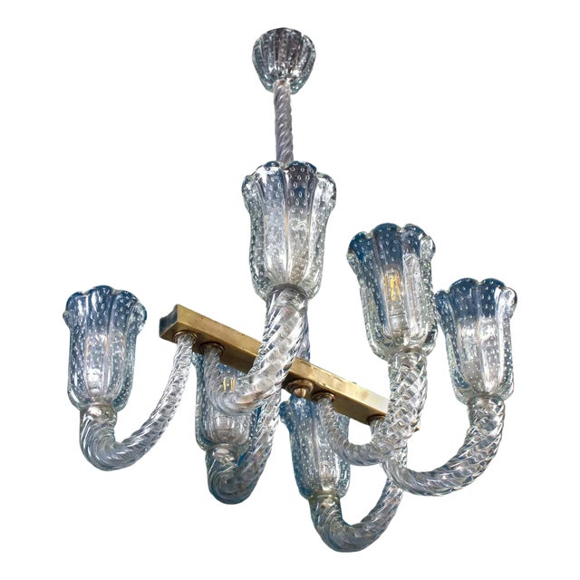 Art Deco Chandelier by Barovier & Toso For Sale