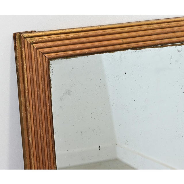 French 19th Century Louis XVI Style Reeded Gilt Mirror For Sale In Baton Rouge - Image 6 of 6