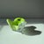 Late 20th Century Cased Lime Green and White Crystal Murano Style Controlled Bubble Freeform Ashtray For Sale - Image 11 of 12
