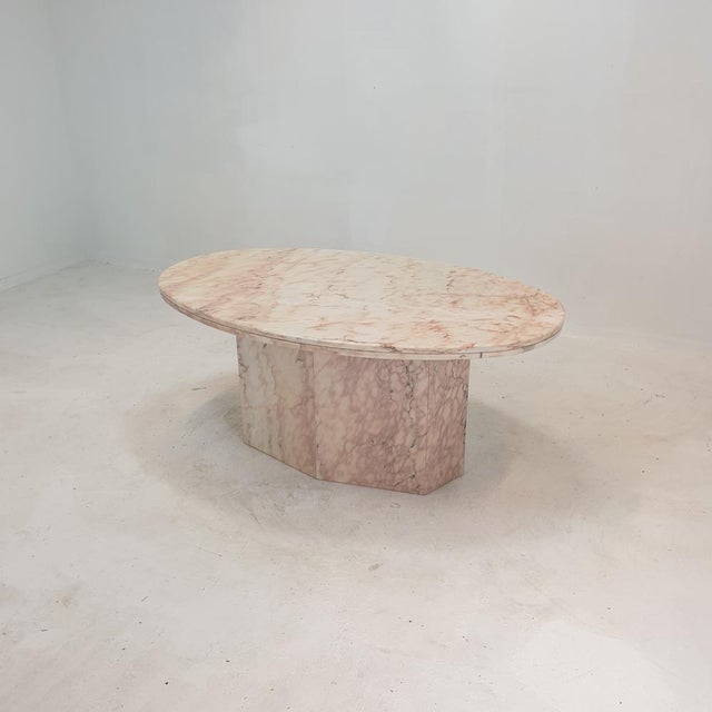 Italian Oval Marble Coffee Table, 1970s For Sale - Image 13 of 18