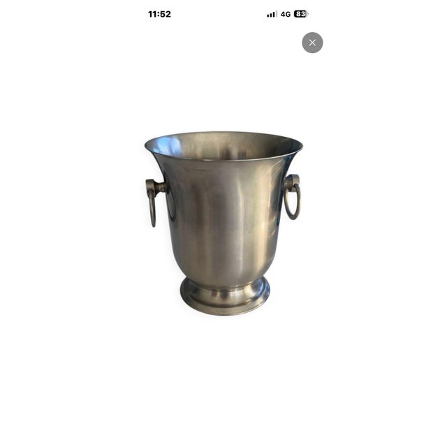 Champagne Bucket in Stainless Steel and Gold-Plated Brass by Guy Degrenne, 1980s For Sale - Image 10 of 13