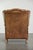 English Sheepskin Wing Armchair in Light Cognac Color For Sale - Image 4 of 13