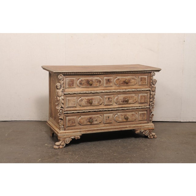 An impressive Italian Baroque chest of drawers, with bold architectural character and hand-carved craftsmanship, from the...