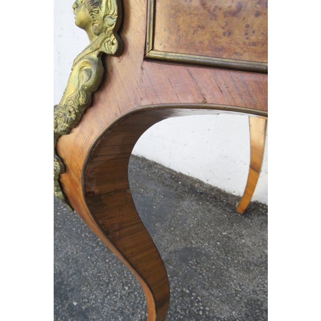 French Green Leather Top With Metal Accent Desk 6246 For Sale - Image 16 of 17