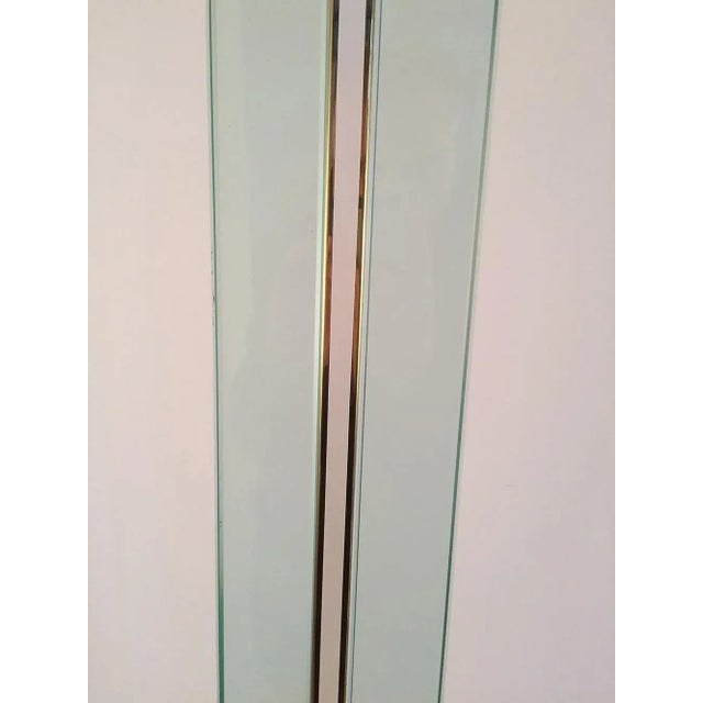 Metal Glass, Brass and Lacquered Metal Floor Lamp, Circa 1970 For Sale - Image 7 of 11
