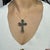 Royal Victorian Style Emerald & Diamond Cross Brooch Pendant in 925 Sterling Silver For Sale - Image 9 of 14