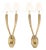 Art Deco Style Brass 2-Branch Wall Sconces, Pair For Sale
