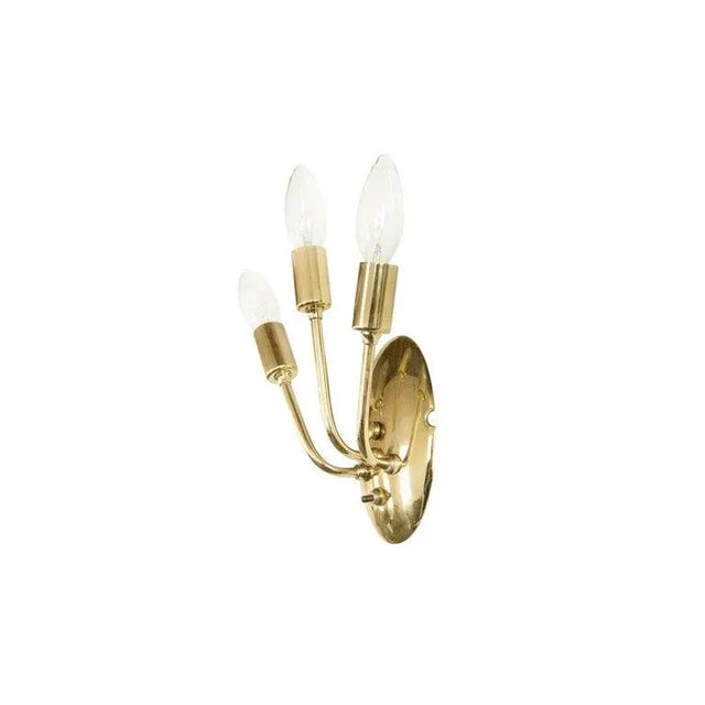 Italian Brass Sconces, 1950s - a Pair For Sale In New York - Image 6 of 11