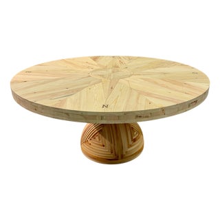 *La Rosa Dei Venti* Wooden Table, Mario Ceroli Signed For Sale
