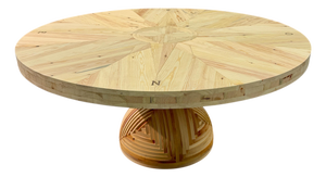 *La Rosa Dei Venti* Wooden Table, Mario Ceroli Signed