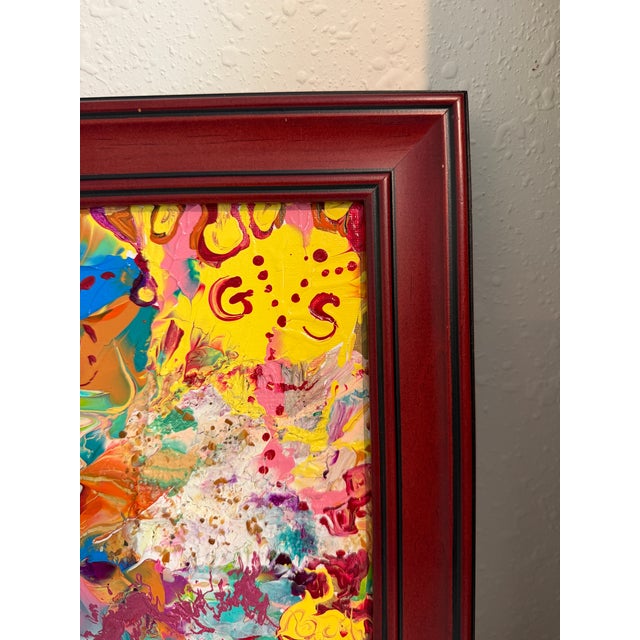 Textile Serg Graff "Fabric of Joy" Abstract Painting Acrylic on Canvas Framed Art, Coa For Sale - Image 7 of 11