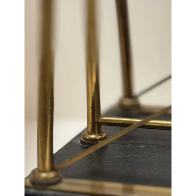 Mid 20th Century Vintage Glo-Mar Brass and Ebonized Wood Regency Magazine Rack For Sale - Image 5 of 8