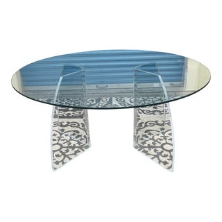 Lucite Glass Top Dining Table For Sale