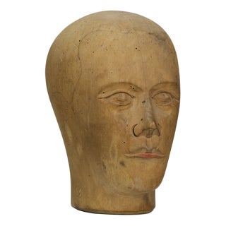 Hand Carved Wooden Head, Berlin, 1920s For Sale