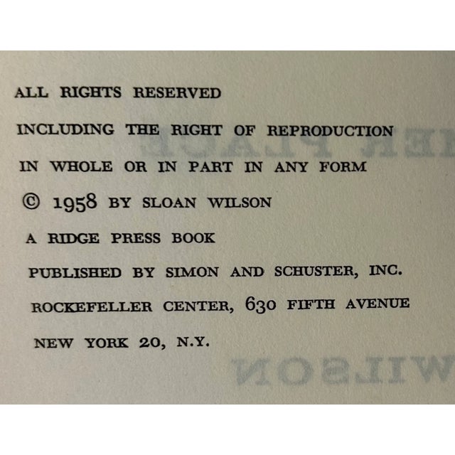 1958 “A Summer Place” First Edition Hardcover by Sloan Wilson For Sale In Palm Springs - Image 6 of 13