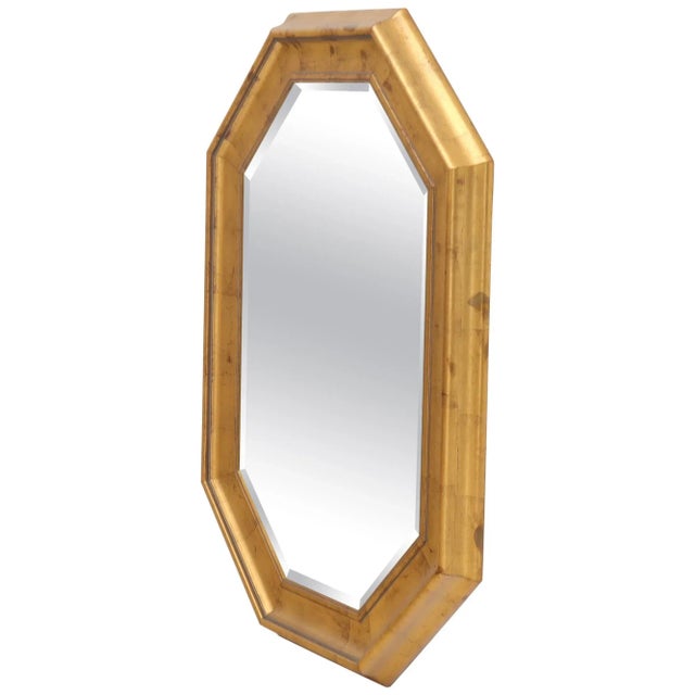 Gold Decorative Octagon Gilt Frame Beveled Wall Mirror For Sale - Image 8 of 8