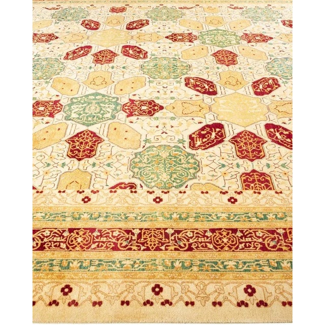 Solo Rugs Mogul, One-of-a-Kind Hand-Knotted Area Rug in Ivory, 9' 2" x 12' 0" For Sale - Image 4 of 8