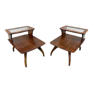 Mid-Century Modern Walnut Side Tables - Set of 2 For Sale