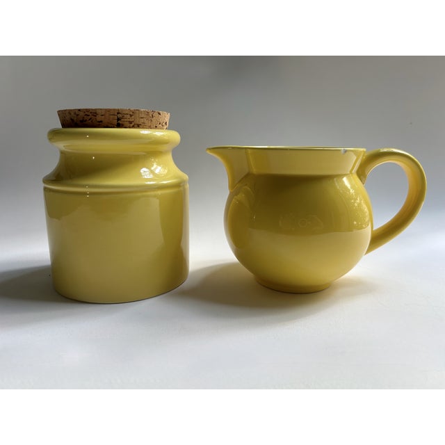 Savoir Vivre Yellow Ceramic Sugar & Creamer Set, 1980's For Sale - Image 4 of 18