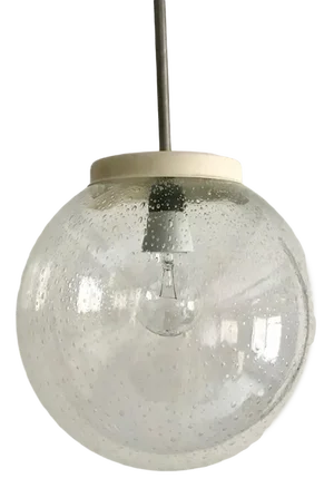 Mid-Century Glass Globe Pendant Lamp, 1970s