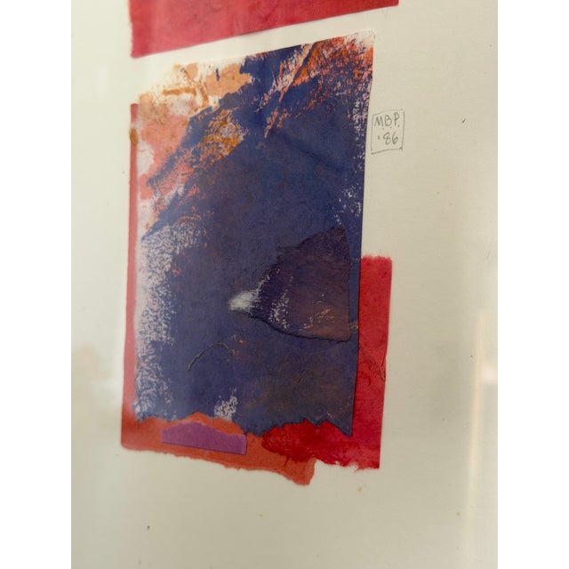 1980s Original Mixed Media Abstract Paper Collage by Mark Peterson, 1986, Vintage Framed Art From Phillips Gallery For Sale - Image 5 of 10
