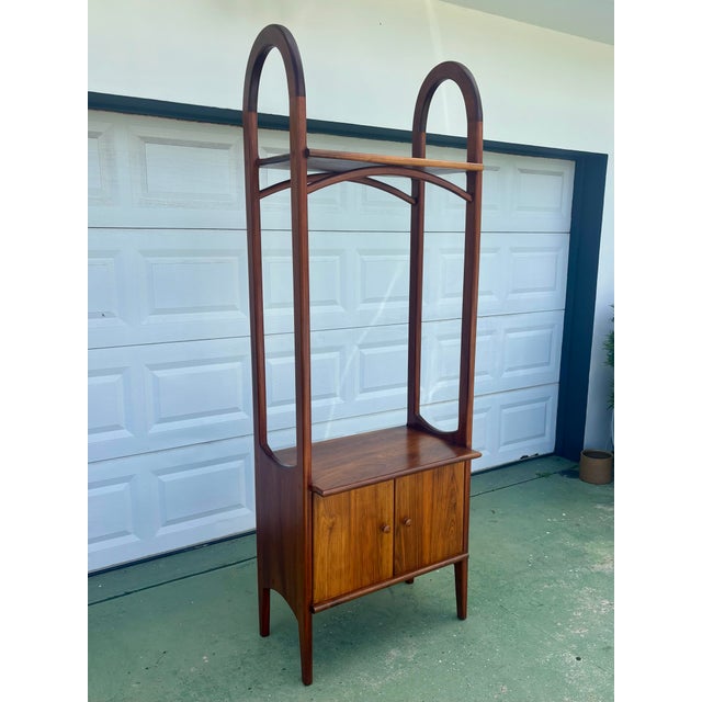 Mid-Century Modern Vintage Danish Modern Solid Walnut Architectural Display Cabinet For Sale - Image 3 of 9