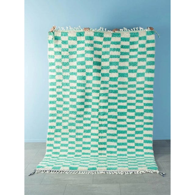 Peppermint Check Berber Rug, 2010s For Sale - Image 9 of 9