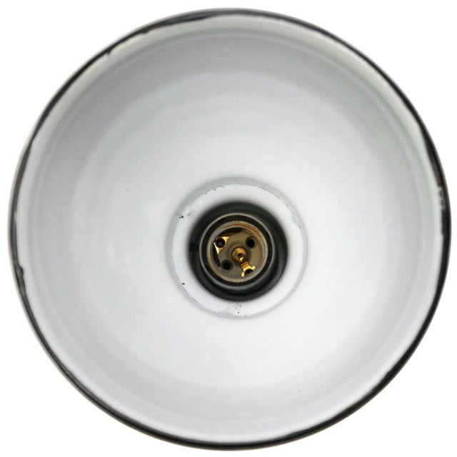 Industrial Vintage Industrial Black Enamel Factory Pendant Hanging Light For Sale - Image 3 of 6