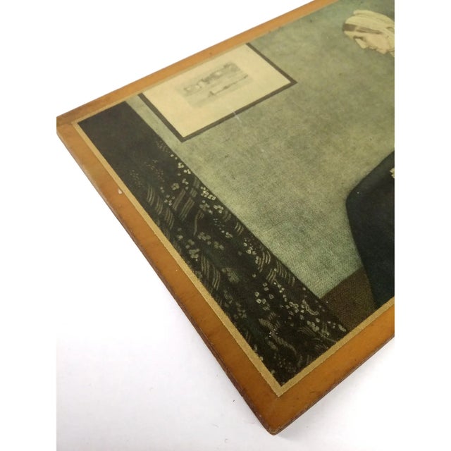 1940s Fine Print Whistler's Mother Laminated on Wood For Sale - Image 5 of 8