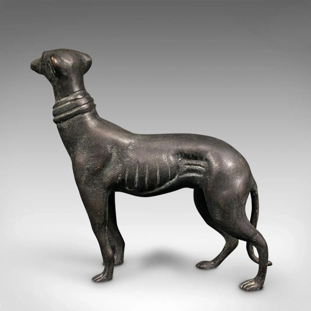 1930s Vintage French Bronze Greyhound Figure For Sale - Image 4 of 11