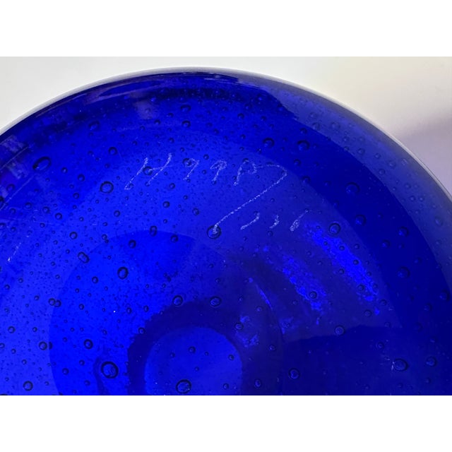 Studio Glass Art Vase with Air Bubble Inclusions by Erik Höglund for Kosta Boda, Sweden, 1980 For Sale - Image 13 of 14