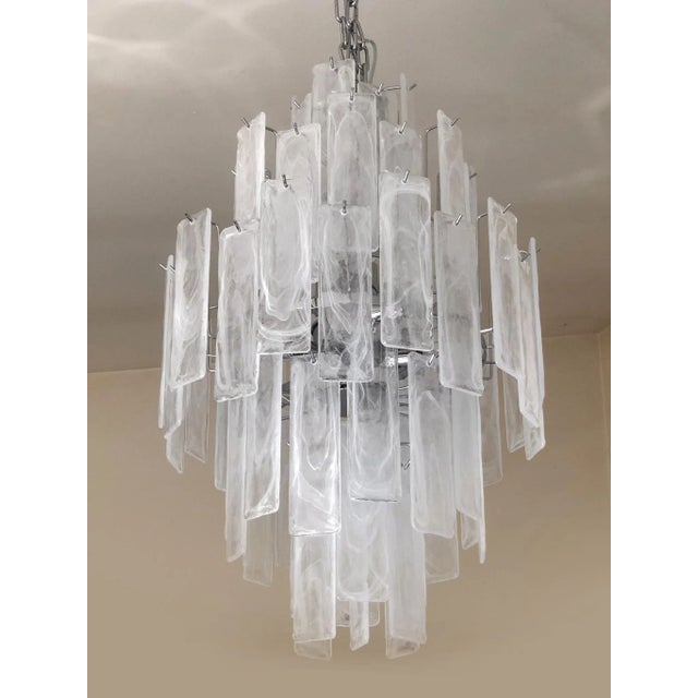 Contemporary Italian Murano Glass "Alabastro Listelli" Sputnik Chandelier For Sale - Image 13 of 13