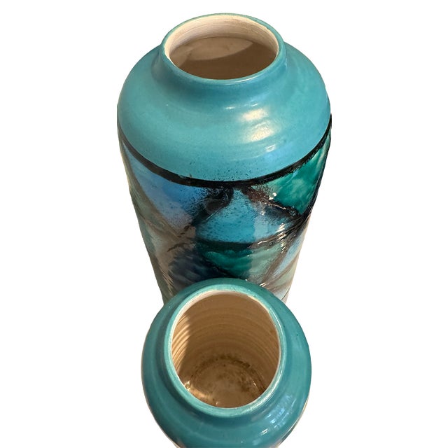 Mid 20th Century Italian Bitossi Vetrata Glaze Vases; Matched Pair, Models 941b and 942b For Sale - Image 10 of 17
