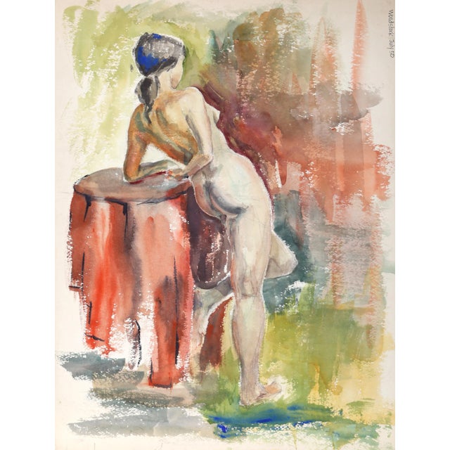 Contemporary Eve Nethercott, Nude Model at Woodstock (P6.7), Watercolor on Paper For Sale - Image 3 of 3