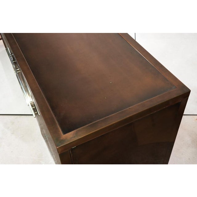 Minimalist Sideboard in Patinated Bronze Metal, 1970s For Sale - Image 17 of 18