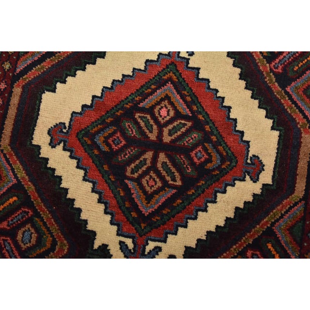 Textile Hamedan Runner 2’9” X 9’2” Ivory Wool Vintage Tribal Hand-Knotted Rug For Sale - Image 7 of 14