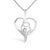 Contemporary Espira 10K White Gold .03 Cttw Diamond-Accented Round-Cut Diamond Swirl Open Heart 18" Pendant Necklace (I-J Color, I2-I3 Clarity) For Sale - Image 3 of 5