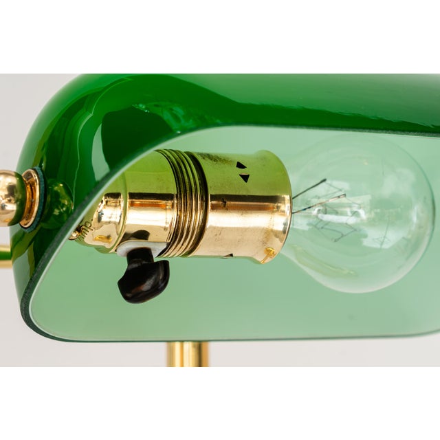 Banker Table Lamp with Glass Shade, Vienna, 1920s For Sale - Image 16 of 17