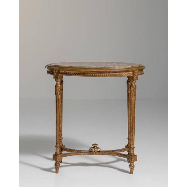 19th Century France Antique Gold Giltwood Carved Giltwood Gueridon Table For Sale In Greensboro - Image 6 of 11