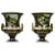 20th Century Hand-Painted Deep Blue and Gilt Sieve Vases, Set of 2 For Sale - Image 6 of 6