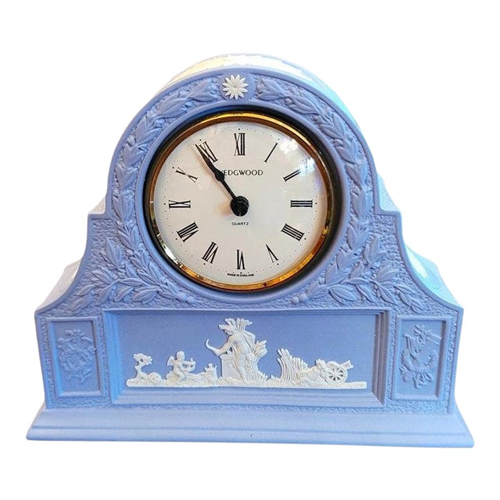 Wedgwood Jasperware Pale Blue Mantel Clock Chairish