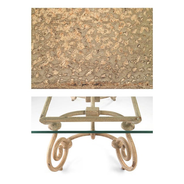 Vintage Iron Coffee Table with Glass Top For Sale - Image 5 of 7