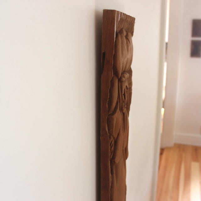 Rustic Vintage Wood Sculpture Wall Hanging For Sale - Image 3 of 11