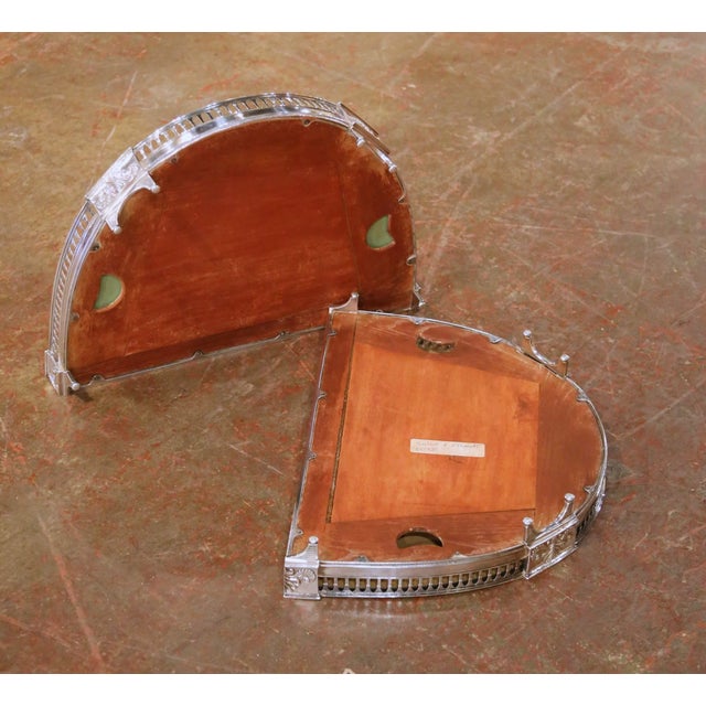 Silver 19th Century French Silvered Bronze & Mirrored Two-Piece "Surtout De Table" For Sale - Image 8 of 8